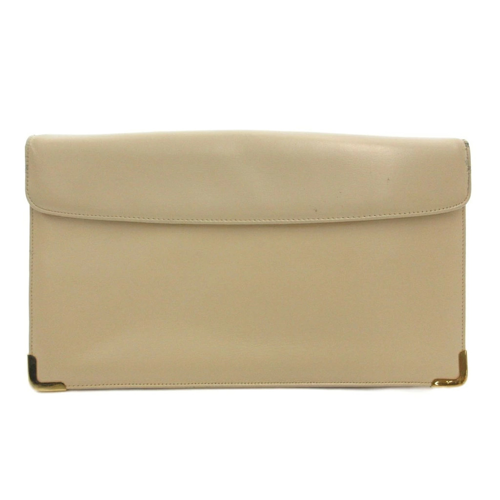 Dior Clutch Closure  White Shoulder Coin Christian Bag Leather MX White